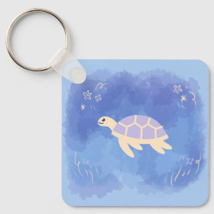 Schildpad in het water sleutelhanger
