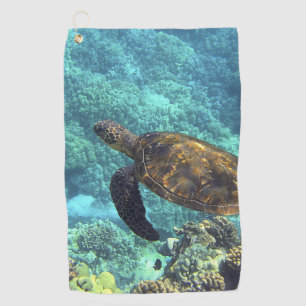 Schildpad in het zee golfhanddoek