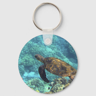 Schildpad in het zee sleutelhanger