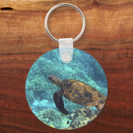 Schildpad in het zee sleutelhanger (Achterkant)