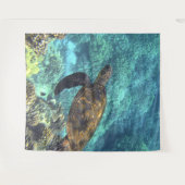Schildpad in het zee wandkleed (Voorkant (horizontaal))