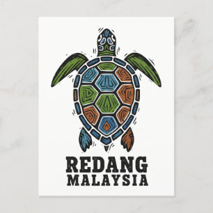 Schildpad in Redang Maleisië Feestdagenkaart