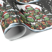 Schildpad is blij met kerstcadeaus cadeaupapier (Rol Hoek)