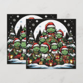 Schildpad is blij met kerstcadeaus  feestdagenkaart (Voorkant / Achterkant)