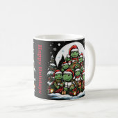 Schildpad is blij met kerstcadeaus koffiemok (Voorkant rechts)