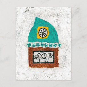 Schildpad jeuk voor een vecht Briefkaart