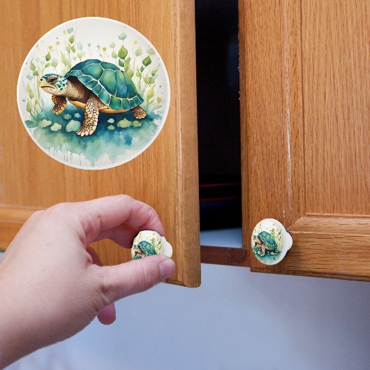 Schildpad  keramische knop