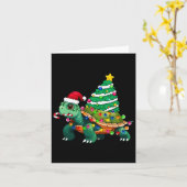 Schildpad Kerstboom Verlicht Santa Hat Schildpad O Kaart (Gele Bloem)