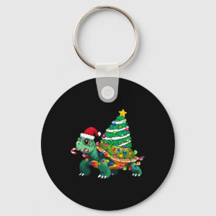 Schildpad Kerstboom Verlicht Santa Hat Schildpad O Sleutelhanger