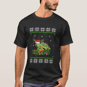 Schildpad Kerstverlichting Rendier Santa Hoed Schi T-shirt
