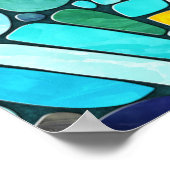 Schildpad Kleurrijke mozaïek kunst Poster (Hoek)