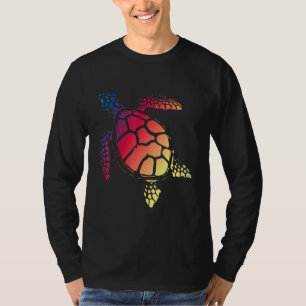Schildpad Kunst Kleurrijke Zee Reptiel Natuur Schi T-shirt