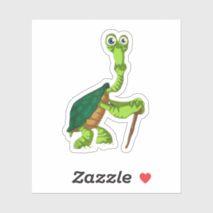 Schildpad Landschildpad Gepensioneerd Grappig Staa Sticker