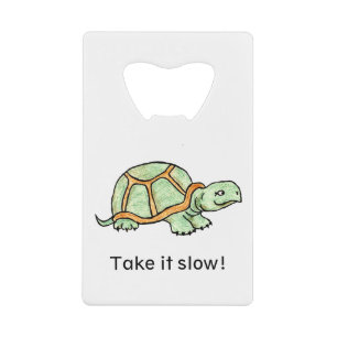 Schildpad langzamer kredietkaart flessenopener