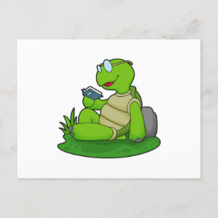Schildpad Leest Boek Briefkaart