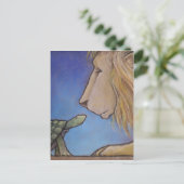 schildpad leeuw briefkaart (Staand voorkant)