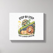 Schildpad Leeuw Grappig Canvas Afdruk (Voorkant)
