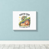 Schildpad Leeuw Grappig Canvas Afdruk (Insitu (Houten vloer))