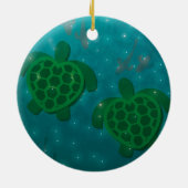 Schildpad Liefde Kerstmis Ornament (Achterkant)