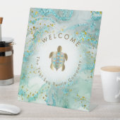 schildpad logo reclamebord met voetstuk (Insitu)