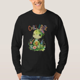 Schildpad met bloemen schattige schildpadden afges t-shirt