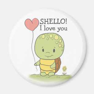 Schildpad Met Een Hart Ballonschild Shello Ik Hou Magneet
