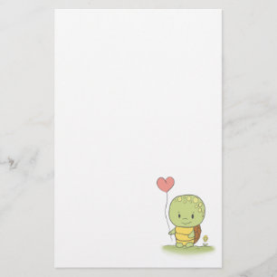 Schildpad Met Een Hartballon Briefpapier