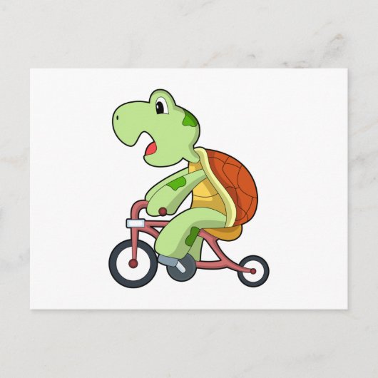Schildpad met fiets briefkaart (Voorkant)