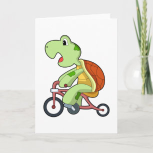 Schildpad met fiets kaart