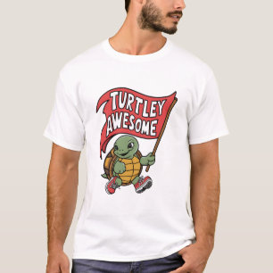 schildpad met Geweldige vlag T-shirt
