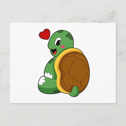 Schildpad met Hart Briefkaart (Voorkant)