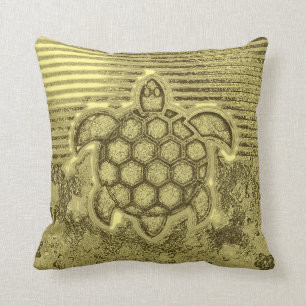 schildpad met kleurrijk gemarmerd stoned zee schil kussen