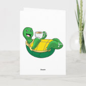 Schildpad met kopje koffie kaart (Achterkant)