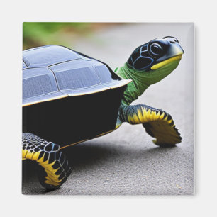 Schildpad met metalen schild Concept Art Magneet