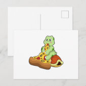 Schildpad met pizza briefkaart (Voorkant / Achterkant)