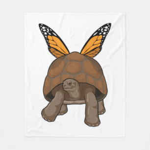 Schildpad met regenboogkleuren fleece deken