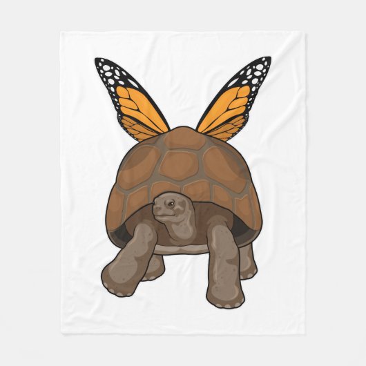 Schildpad met regenboogkleuren fleece deken (Voorkant)