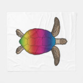 Schildpad met regenboogkleuren fleece deken (Voorkant (Horizontaal))