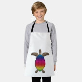 Schildpad met regenboogkleuren schort (Gedragen)