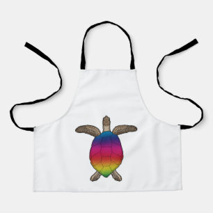 Schildpad met regenboogkleuren schort