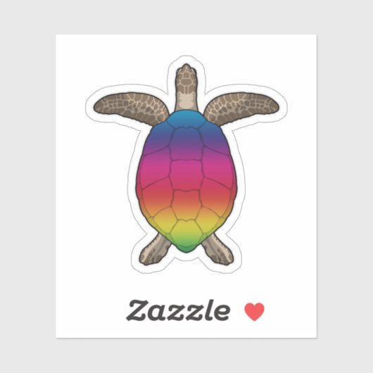 Schildpad met regenboogkleuren sticker (Vel)