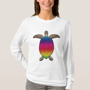 Schildpad met regenboogkleuren t-shirt