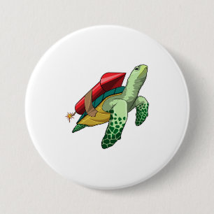 Schildpad met Rocket Ronde Button 7,6 Cm