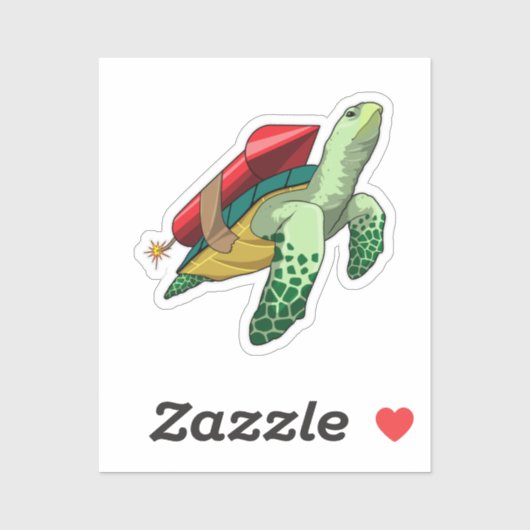 Schildpad met Rocket Sticker (Vel)