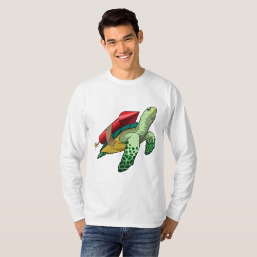 Schildpad met Rocket T-shirt (Voorkant volledig)