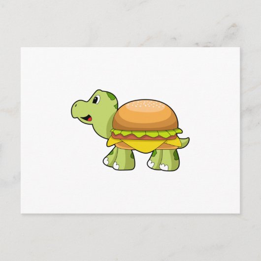 Schildpad met schelp als hamburger.PNG Briefkaart (Voorkant)