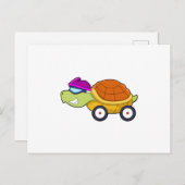 Schildpad met schild als auto briefkaart (Voorkant / Achterkant)