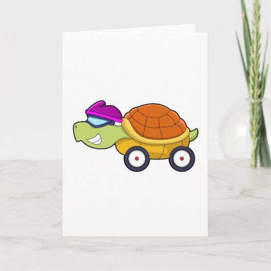 Schildpad met schild als auto kaart (Voorkant)
