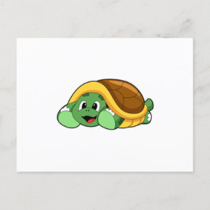 Schildpad met schild als deken briefkaart