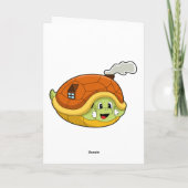 Schildpad met schild als huis kaart (Achterkant)